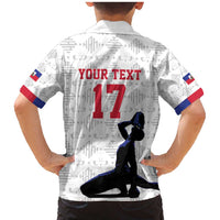 Custom Haiti Football Family Matching Mermaid Dress and Hawaiian Shirt Come on Les Grenadiers White Style