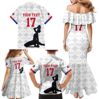 Custom Haiti Football Family Matching Mermaid Dress and Hawaiian Shirt Come on Les Grenadiers White Style