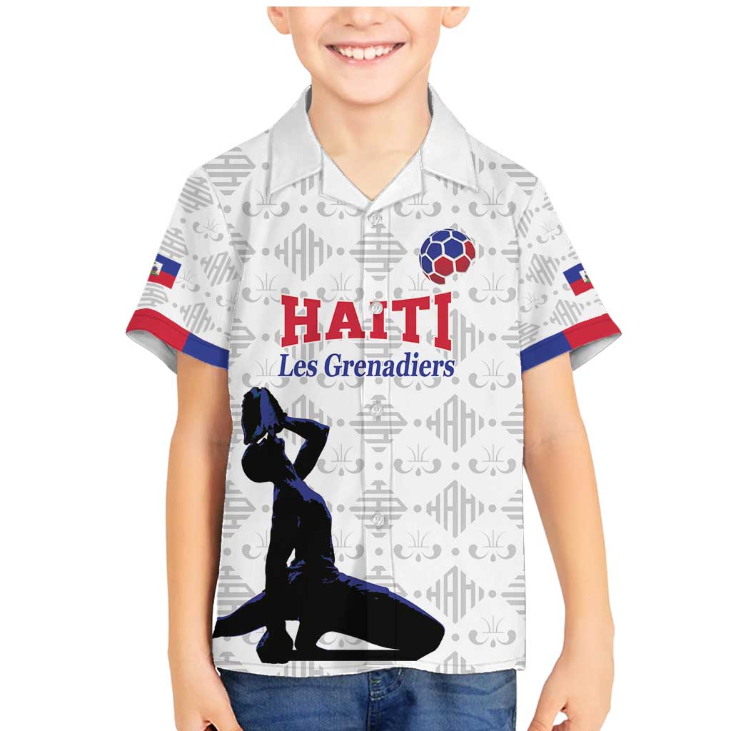Custom Haiti Football Family Matching Mermaid Dress and Hawaiian Shirt Come on Les Grenadiers White Style