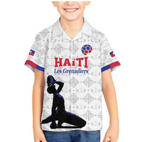Custom Haiti Football Family Matching Mermaid Dress and Hawaiian Shirt Come on Les Grenadiers White Style