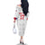 Custom Haiti Football Family Matching Off The Shoulder Long Sleeve Dress and Hawaiian Shirt Come on Les Grenadiers White Style