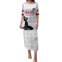 Custom Haiti Football Family Matching Puletasi and Hawaiian Shirt Come on Les Grenadiers White Style