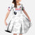 Custom Haiti Football Family Matching Short Sleeve Bodycon Dress and Hawaiian Shirt Come on Les Grenadiers White Style