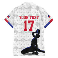 Custom Haiti Football Family Matching Short Sleeve Bodycon Dress and Hawaiian Shirt Come on Les Grenadiers White Style