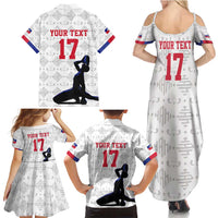Custom Haiti Football Family Matching Summer Maxi Dress and Hawaiian Shirt Come on Les Grenadiers White Style