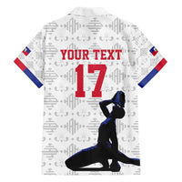 Custom Haiti Football Family Matching Tank Maxi Dress and Hawaiian Shirt Come on Les Grenadiers White Style