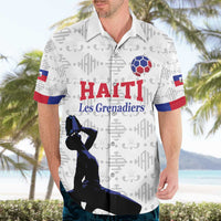 Custom Haiti Football Hawaiian Shirt Come on Les Grenadiers White Style