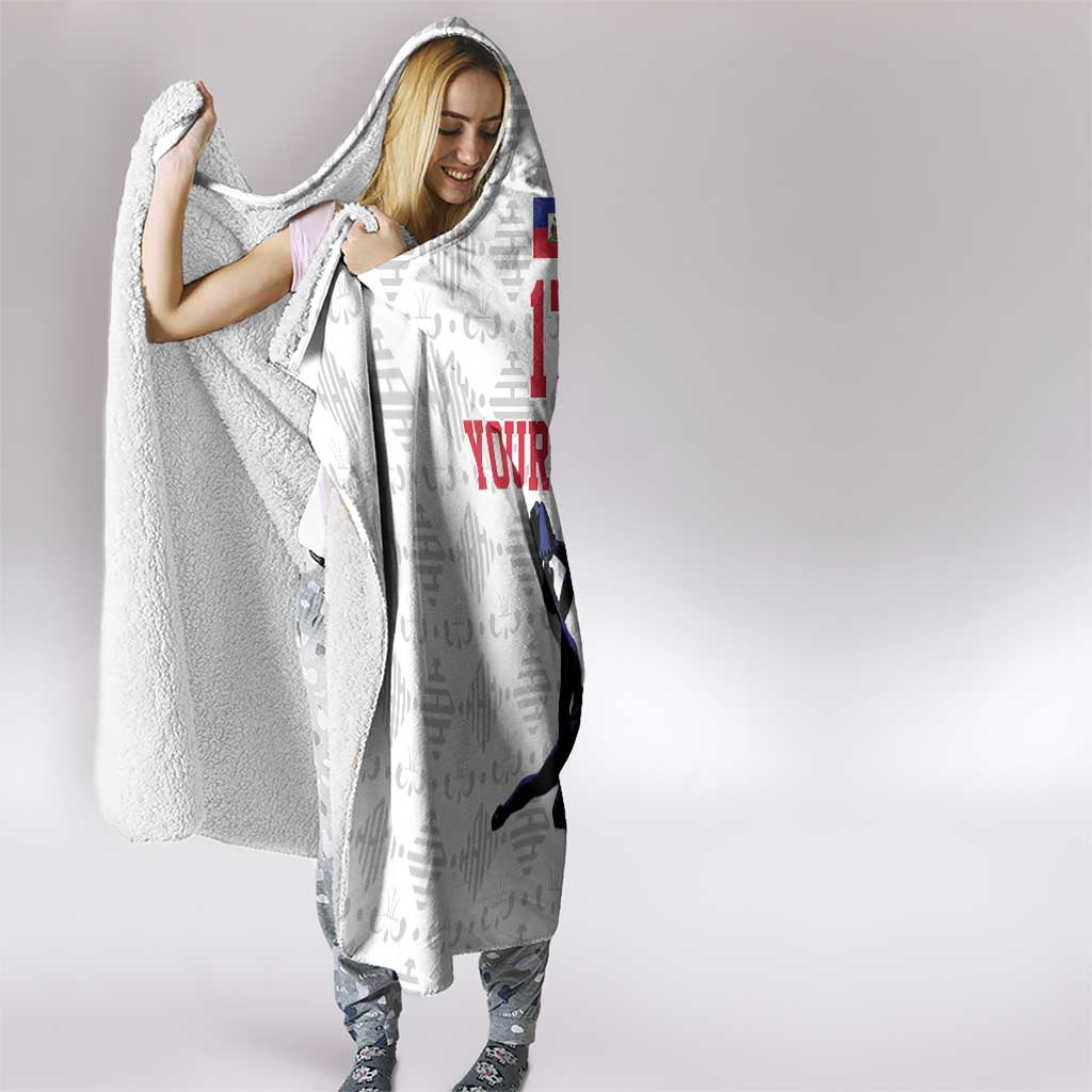 Custom Haiti Football Hooded Blanket Come on Les Grenadiers White Style