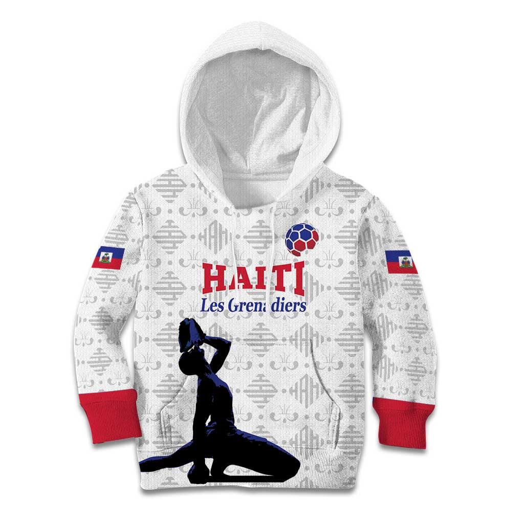 Custom Haiti Football Kid Hoodie Come on Les Grenadiers White Style