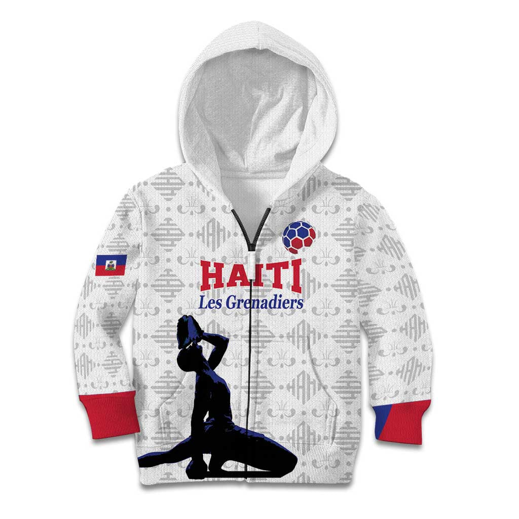 Custom Haiti Football Kid Hoodie Come on Les Grenadiers White Style