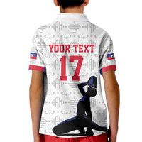 Custom Haiti Football Kid Polo Shirt Come on Les Grenadiers White Style