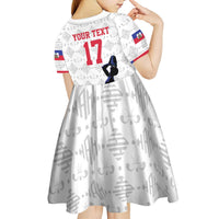 Custom Haiti Football Kid Short Sleeve Dress Come on Les Grenadiers White Style