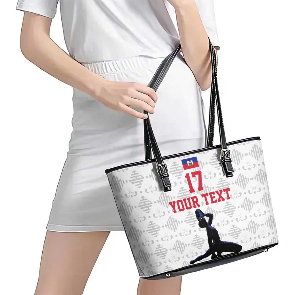 Custom Haiti Football Leather Tote Bag Come on Les Grenadiers White Style