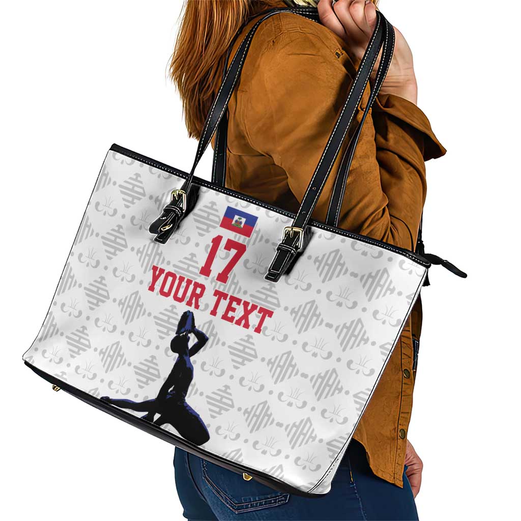 Custom Haiti Football Leather Tote Bag Come on Les Grenadiers White Style