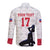 Custom Haiti Football Long Sleeve Button Shirt Come on Les Grenadiers White Style