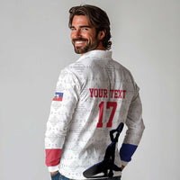 Custom Haiti Football Long Sleeve Polo Shirt Come on Les Grenadiers White Style