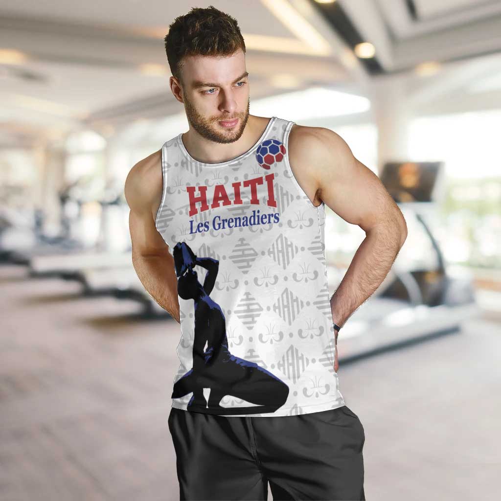 Custom Haiti Football Men Tank Top Come on Les Grenadiers White Style