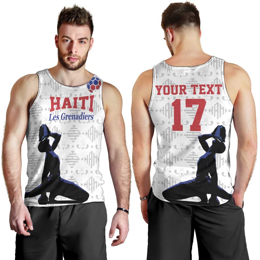 Custom Haiti Football Men Tank Top Come on Les Grenadiers White Style
