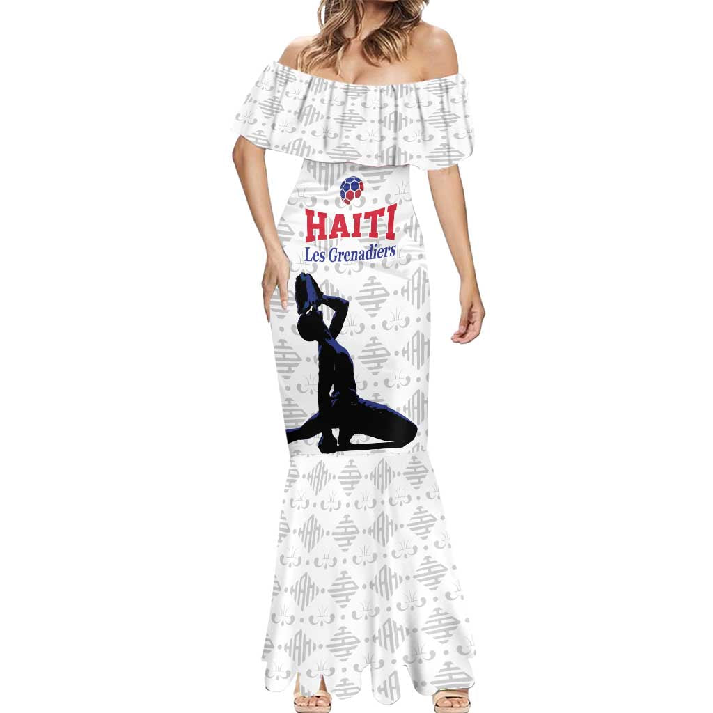 Custom Haiti Football Mermaid Dress Come on Les Grenadiers White Style