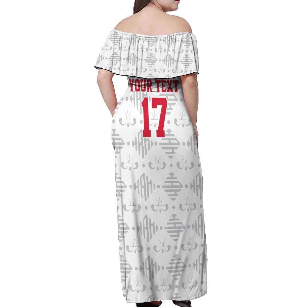 Custom Haiti Football Off Shoulder Maxi Dress Come on Les Grenadiers White Style