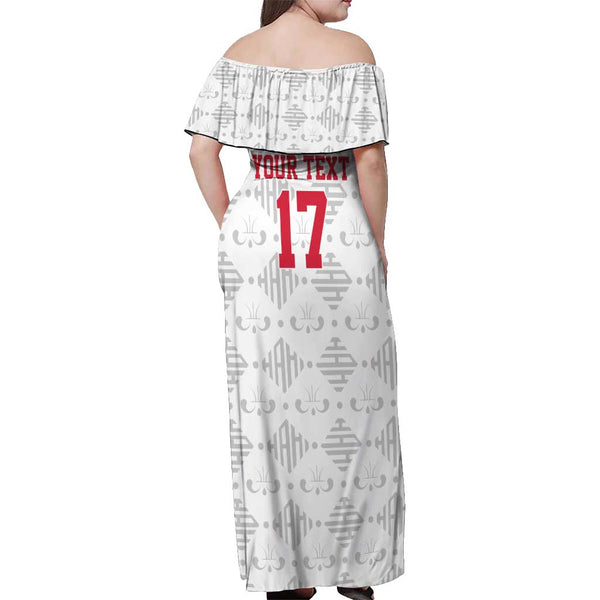 Haiti Personalized Off Shoulder Maxi Dress Hispaniolan Trogon Tropical Vibes LT7 main image 0