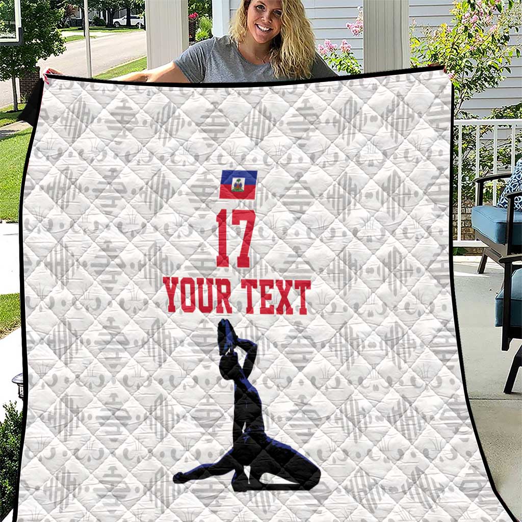 Custom Haiti Football Quilt Come on Les Grenadiers White Style