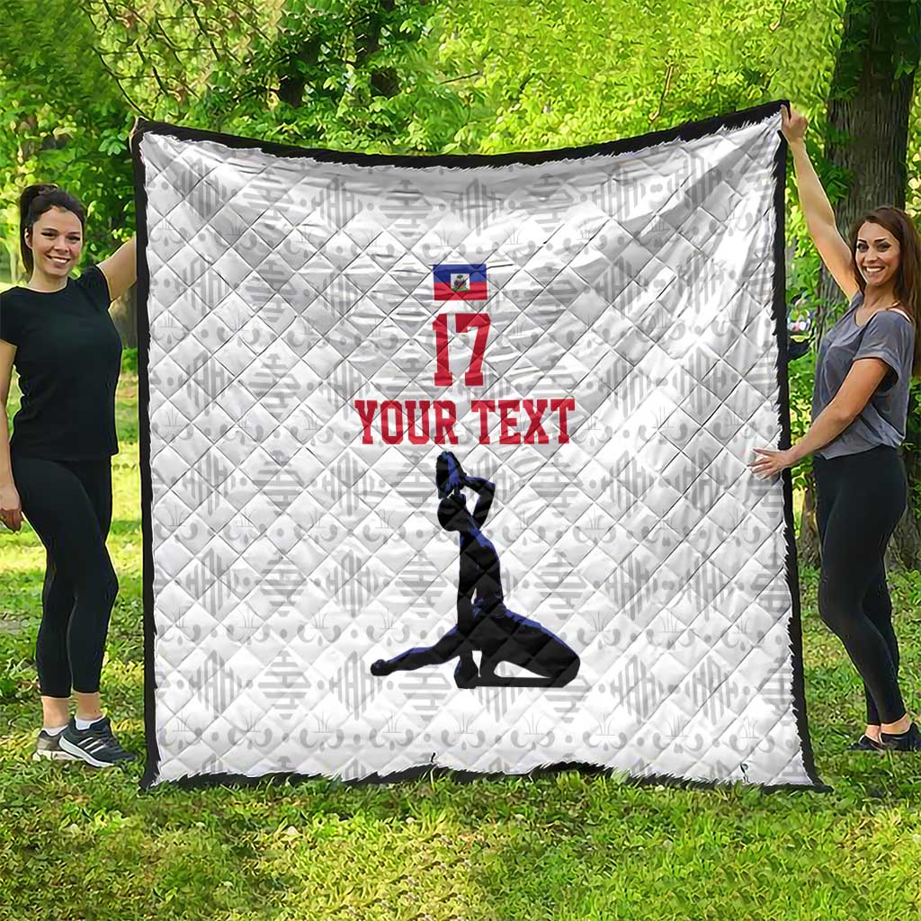 Custom Haiti Football Quilt Come on Les Grenadiers White Style