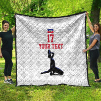Custom Haiti Football Quilt Come on Les Grenadiers White Style