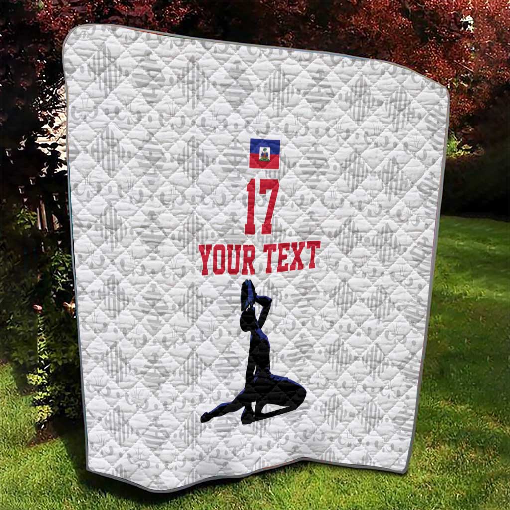 Custom Haiti Football Quilt Come on Les Grenadiers White Style