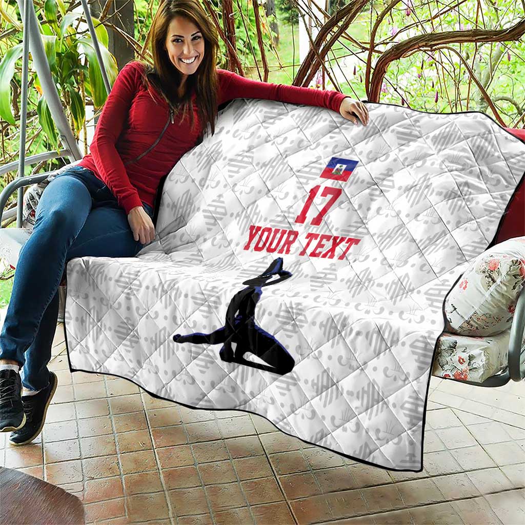 Custom Haiti Football Quilt Come on Les Grenadiers White Style