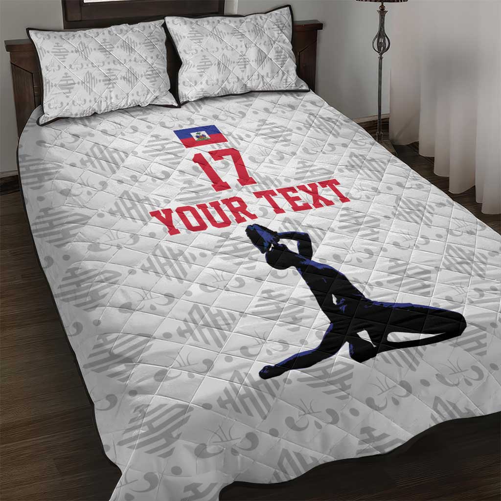 Custom Haiti Football Quilt Bed Set Come on Les Grenadiers White Style