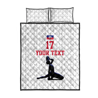 Custom Haiti Football Quilt Bed Set Come on Les Grenadiers White Style
