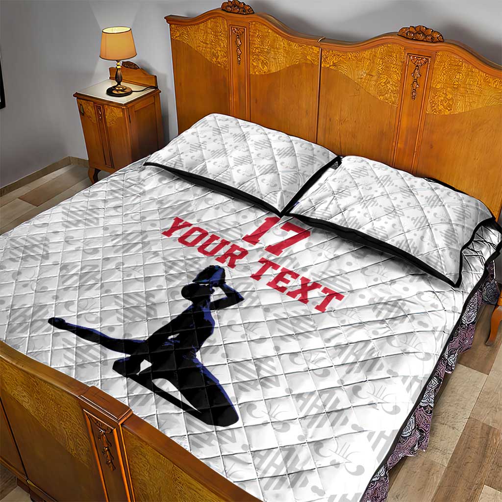 Custom Haiti Football Quilt Bed Set Come on Les Grenadiers White Style