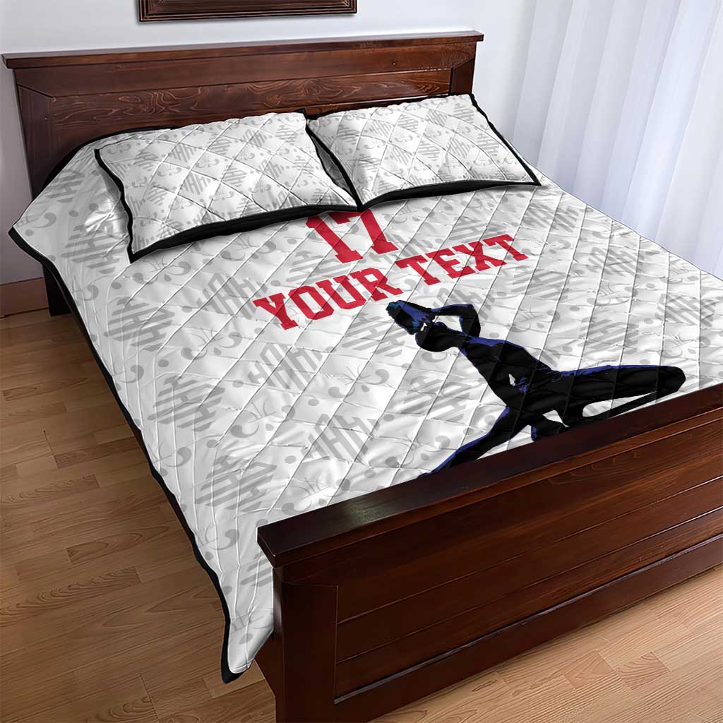 Custom Haiti Football Quilt Bed Set Come on Les Grenadiers White Style