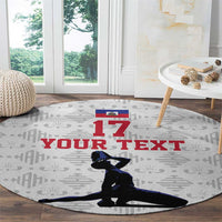 Custom Haiti Football Round Carpet Come on Les Grenadiers White Style