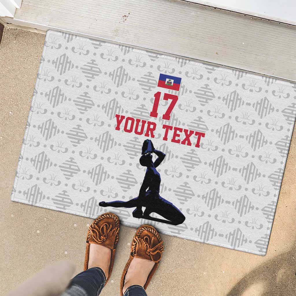 Custom Haiti Football Rubber Doormat Come on Les Grenadiers White Style