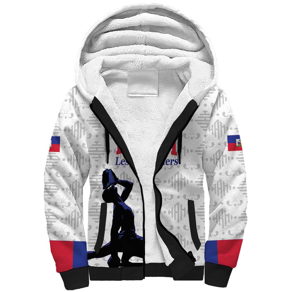 Custom Haiti Football Sherpa Hoodie Come on Les Grenadiers White Style