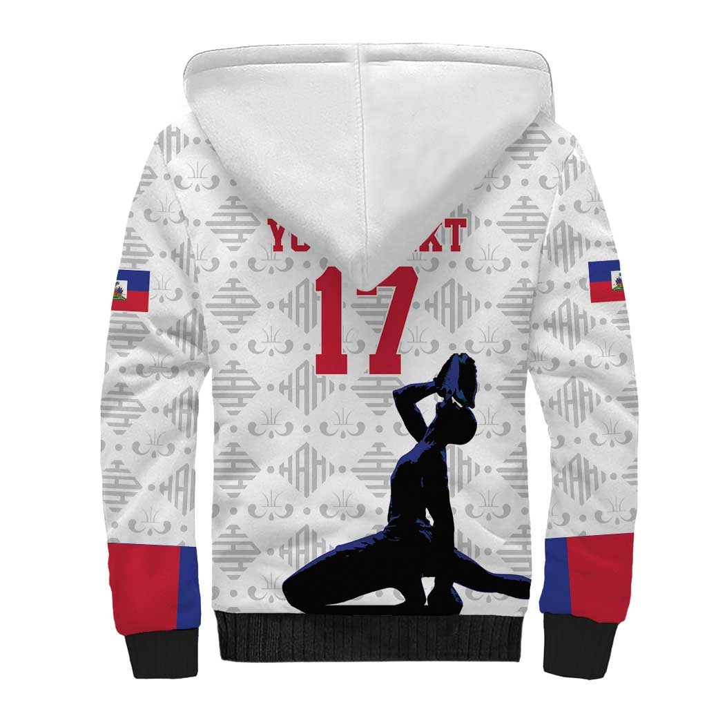 Custom Haiti Football Sherpa Hoodie Come on Les Grenadiers White Style