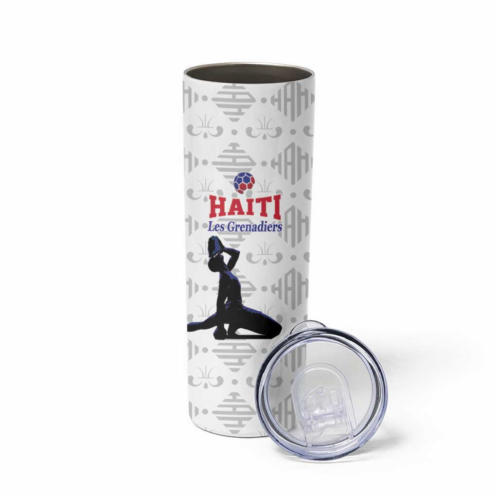 Custom Haiti Football Skinny Tumbler Come on Les Grenadiers White Style