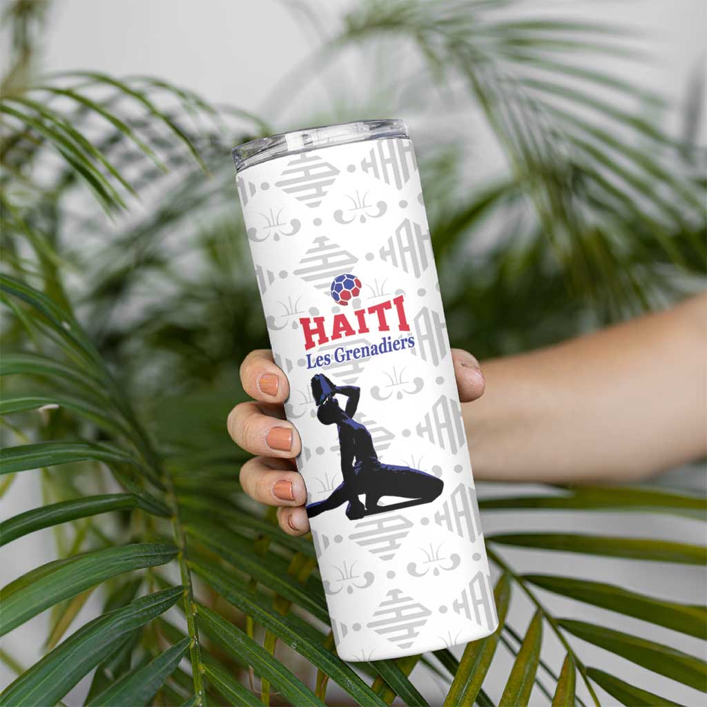 Custom Haiti Football Skinny Tumbler Come on Les Grenadiers White Style