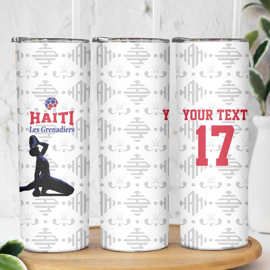 Custom Haiti Football Skinny Tumbler Come on Les Grenadiers White Style