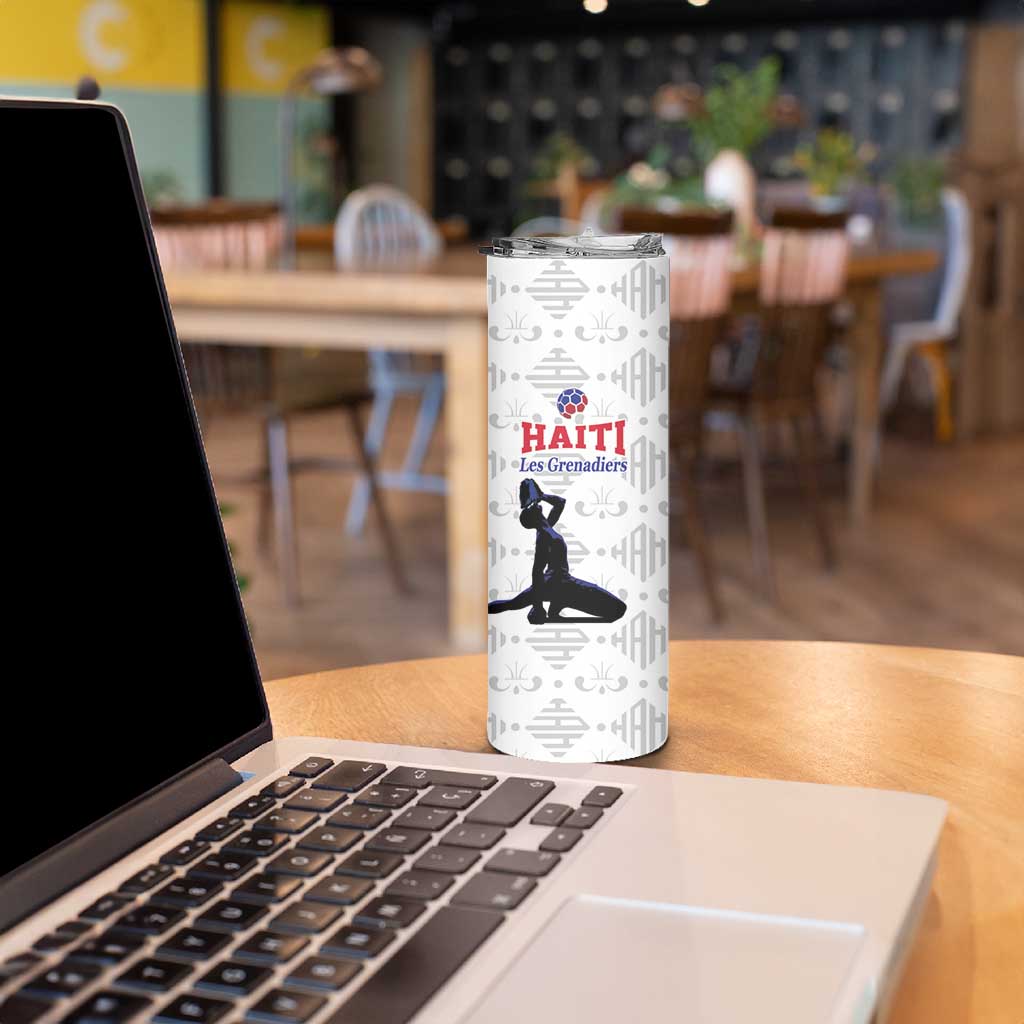 Custom Haiti Football Skinny Tumbler Come on Les Grenadiers White Style