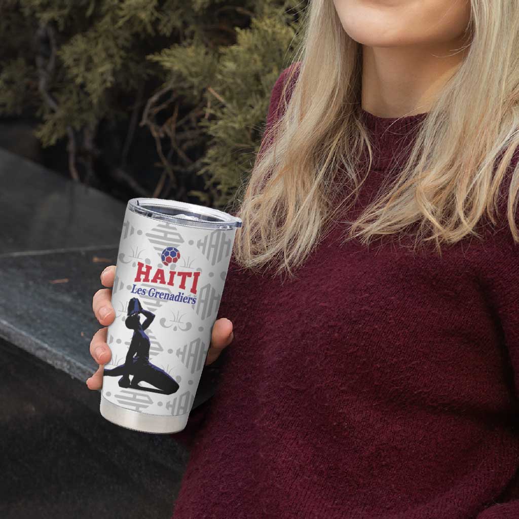 Custom Haiti Football Tumbler Cup Come on Les Grenadiers White Style