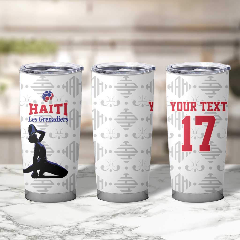 Custom Haiti Football Tumbler Cup Come on Les Grenadiers White Style