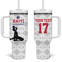 Custom Haiti Football Tumbler With Handle Come on Les Grenadiers White Style
