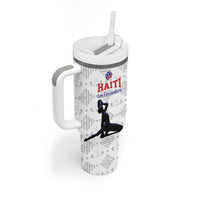 Custom Haiti Football Tumbler With Handle Come on Les Grenadiers White Style
