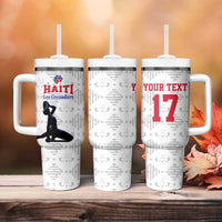 Custom Haiti Football Tumbler With Handle Come on Les Grenadiers White Style