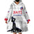 Custom Haiti Football Wearable Blanket Hoodie Come on Les Grenadiers White Style