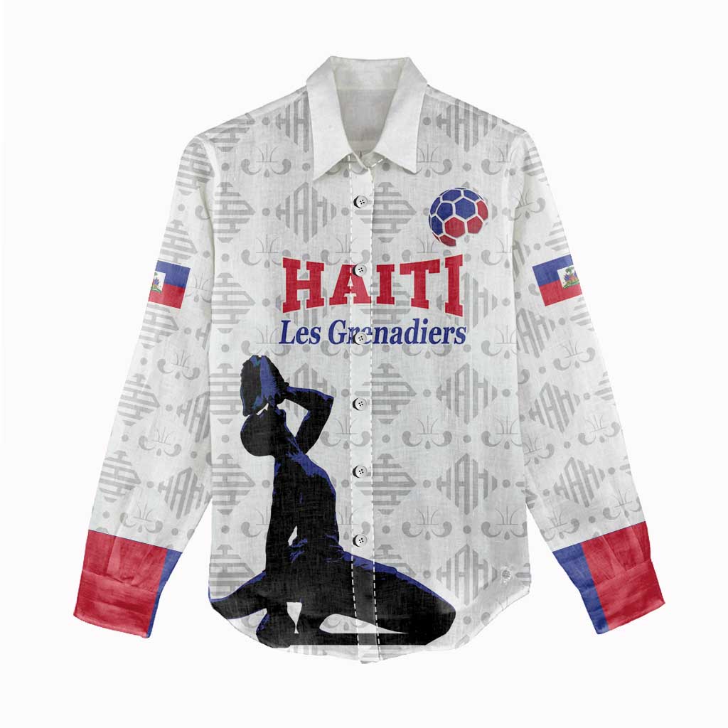 Custom Haiti Football Women Casual Shirt Come on Les Grenadiers White Style