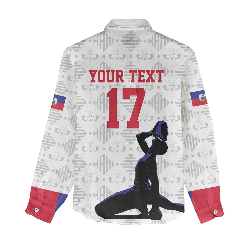 Custom Haiti Football Women Casual Shirt Come on Les Grenadiers White Style